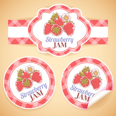 Sticker - Strawberry jam labels