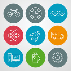 Wall Mural - vector line icons set. for web site design and mobile apps