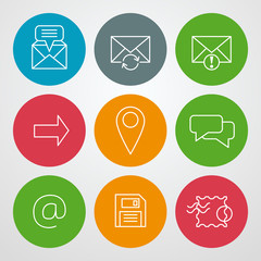 Wall Mural - vector line icons set. for web site design and mobile apps