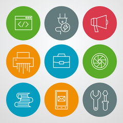 Wall Mural - vector line icons set. for web site design and mobile apps