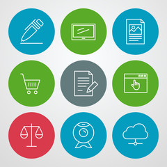 Wall Mural - Vector line icons set. For web site design and mobile apps