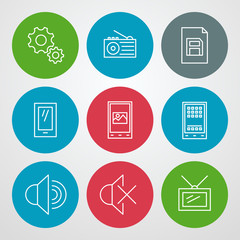 Wall Mural - vector line icons set. for web site design and mobile apps