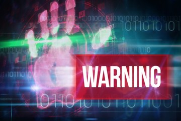 Aufkleber - Warning against blue technology design with binary code