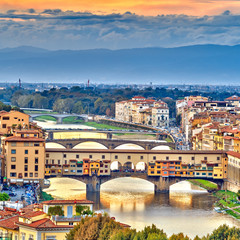 Bridges over Arno river in Florence