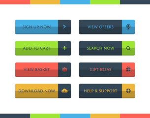 Wall Mural - flat design call-to-action buttons