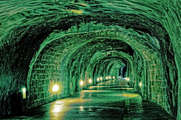 inside of grungy tunnel