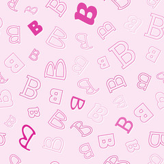 Poster - seamless pattern with character B