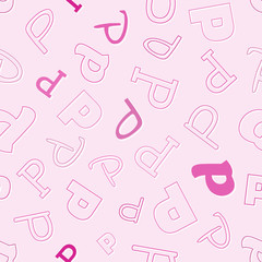 Poster - seamless pattern with character P