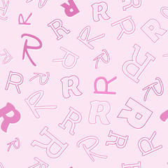 Poster - seamless pattern with character R