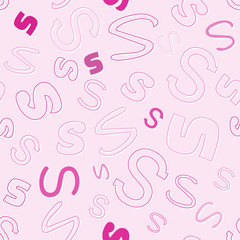 Poster - seamless pattern with character S