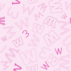 Poster - seamless pattern with character W