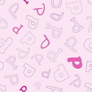 seamless pattern with character P