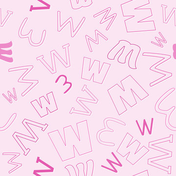 seamless pattern with character W
