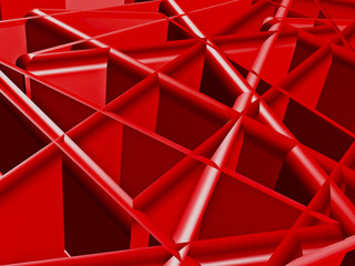 Poster - Structural abstract in red