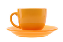 Orange Cup And Saucer