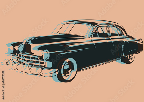 Obraz na plátně Voiture vinobraní pop