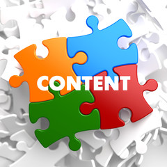 Poster - Content on Multicolor Puzzle.