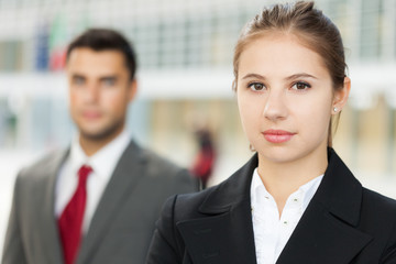 Wall Mural - Young business people portrait