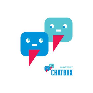 Chatbox - abstract creative logo sign. Vector logo template.