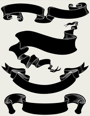 Wall Mural - black banners set