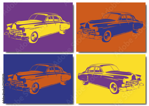 Fotografie, Obraz Voiture vinobraní pop