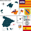 Map of Balearic Islands, Spain