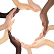 © oly5 - Conceptual symbol of multiracial human hands making a circle