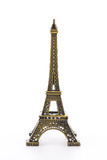 Fototapeta Boho - Eiffel Tower toy isolated on white background