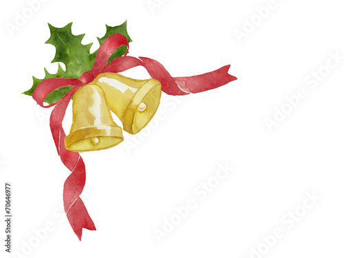 クリスマスベル 赤いリボン ひいらぎの水彩イラスト素材 Buy This Stock Illustration And Explore Similar Illustrations At Adobe Stock Adobe Stock