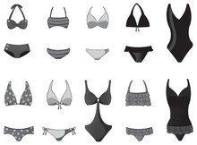 Silhouette Girl Swimsuit Collection Set