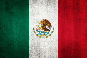 National flag of Mexico. Grungy effect.