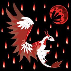 Naklejka na meble Dragon and bloody rain