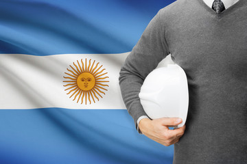 Architect with flag on background  - Argentina