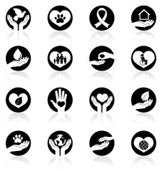 Canvas Print - Charity and Donation Icons