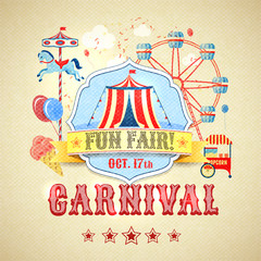 Wall Mural - Vintage carnival poster