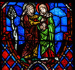 The Visitation Stained Glass in Cathedral of Tours, France