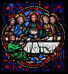 Last Supper on Maundy Thursday - Stained Glass in Tours