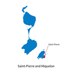 Wall Mural - Vector map of Saint-Pierre and Miquelon with capital city