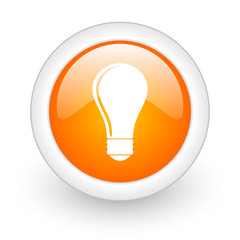 Leinwandbilder - bulb orange glossy web icon on white background.