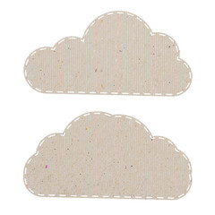 Wall Mural - cloud recycled paper craft on white paper background, vector ill