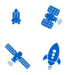 Poster - Satellite et fusée en 4 icônes