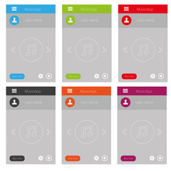 Aufkleber - Flat Mobile UI Design. Vector eps 10.