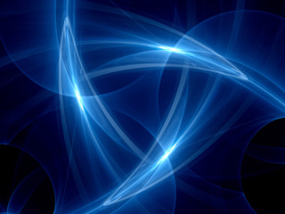 Wall Mural - Blue glowing curves in space