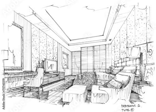 Sketch Design Hotel Interior Design Hotel Bedroom Kaufen
