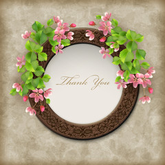 Canvas Print - Vector Floral Thank you Card