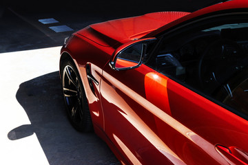 Luxury red car view