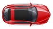 Top view of red car