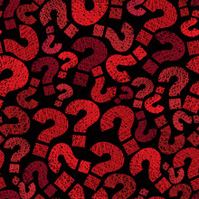 Question Marks Seamless Pattern, Vector, Hand Drawn Lines Textur