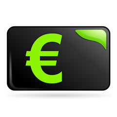 Wall Mural - euro sur bouton web rectangle vert