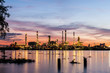Oil Refinery plant at sunrise